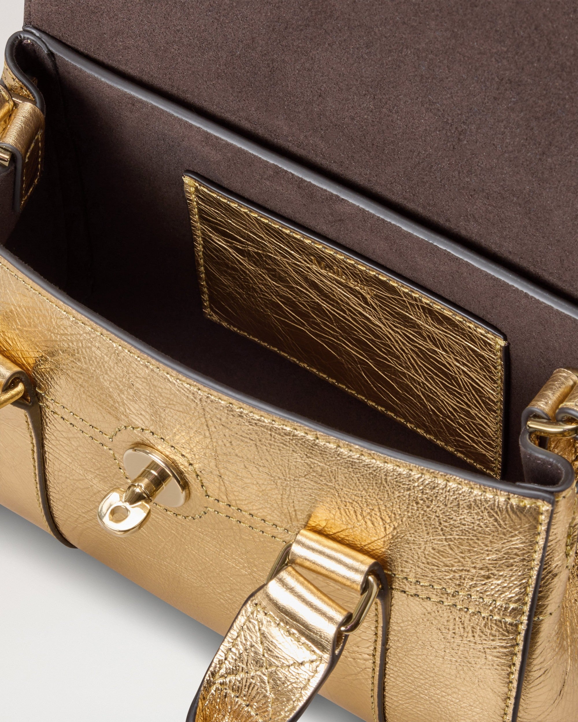 Mini Bayswater, Somerset Gold Grainy Metallic