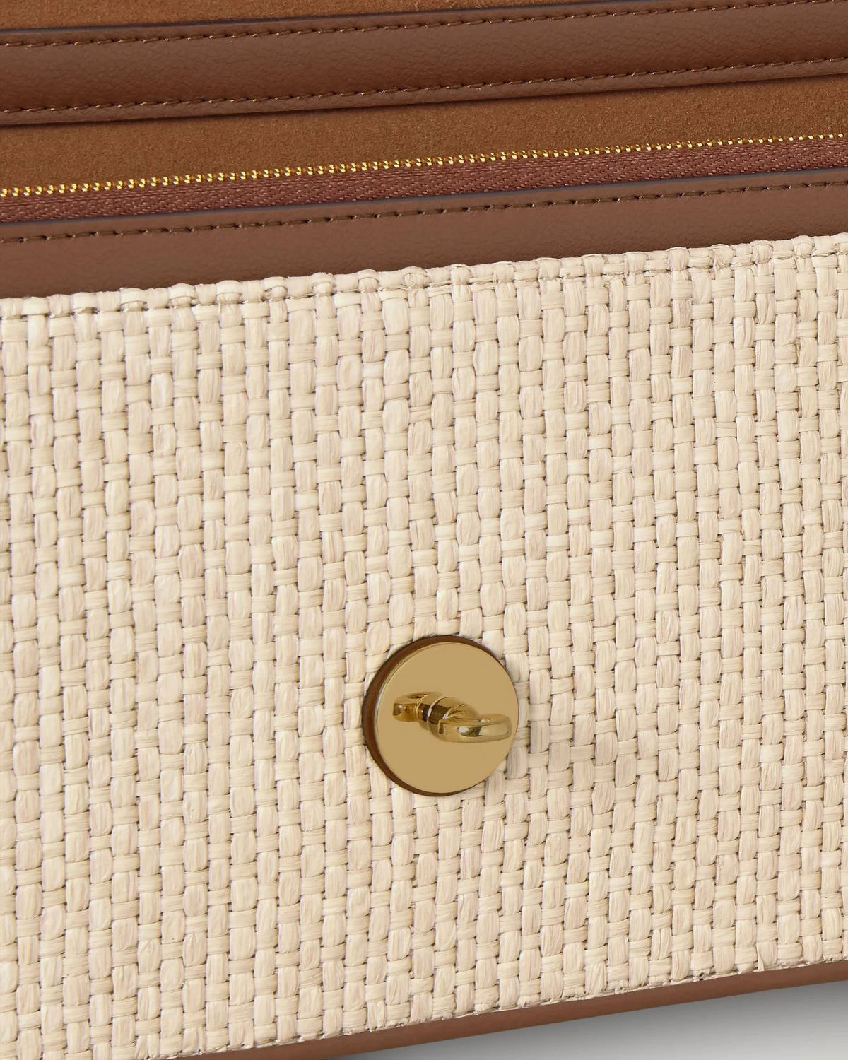 Darley Clutch, Raffia Ecrü-Bright Oak