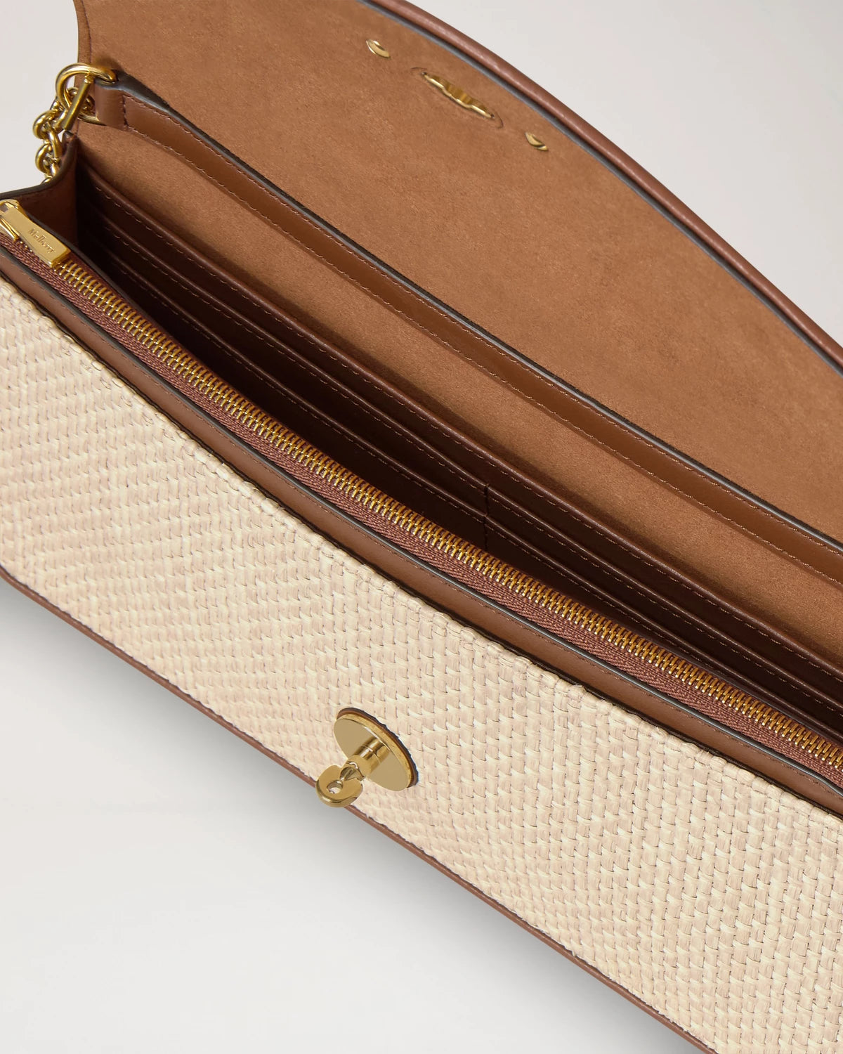 Darley Clutch, Raffia Ecrü-Bright Oak