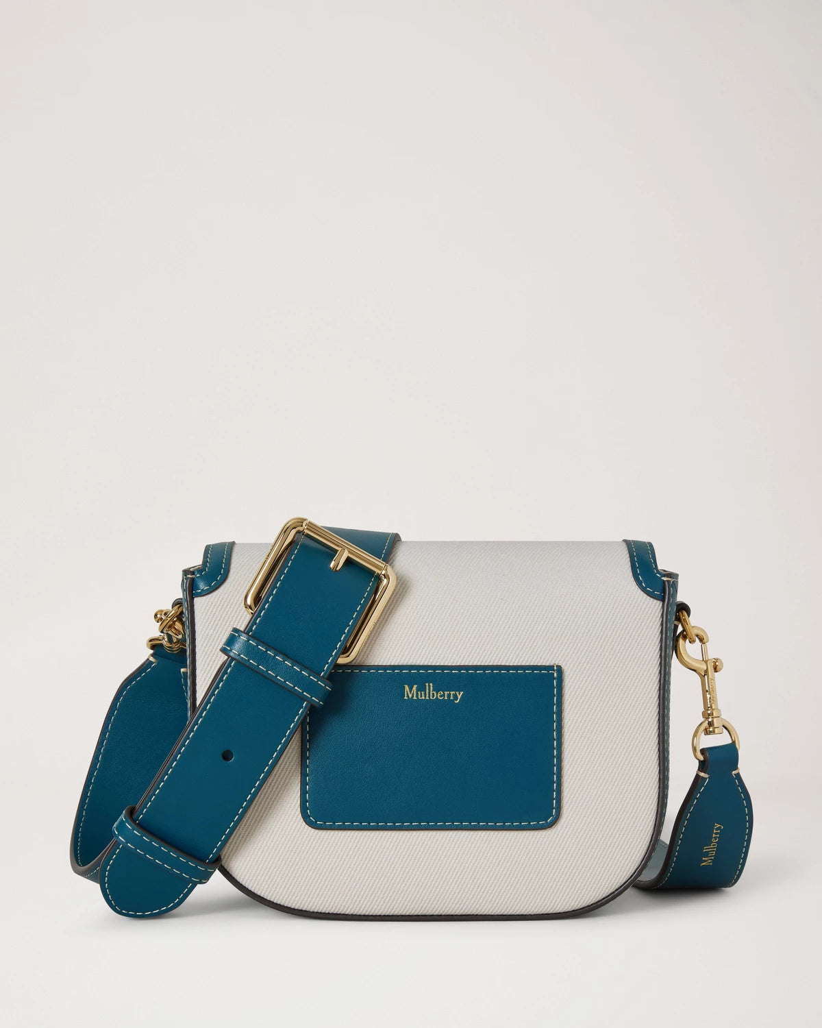 Small Darley Satchel Natural & Out of the Blue Canvas