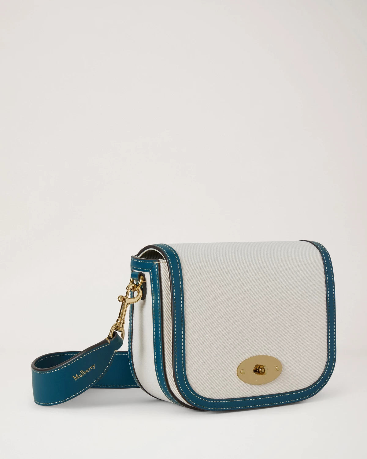 Small Darley Satchel Natural & Out of the Blue Canvas