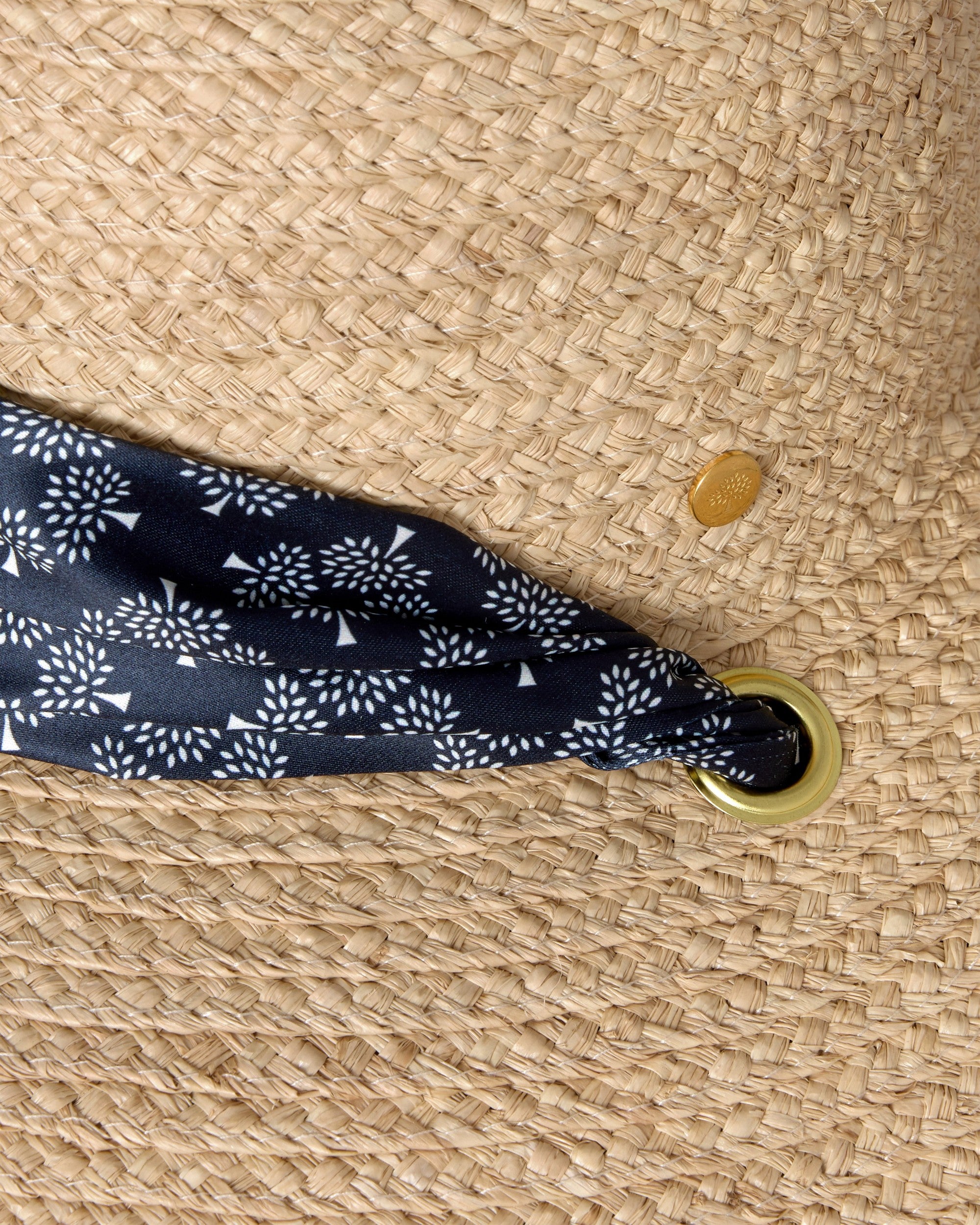 Scarf Detail Sun Hat, Beige