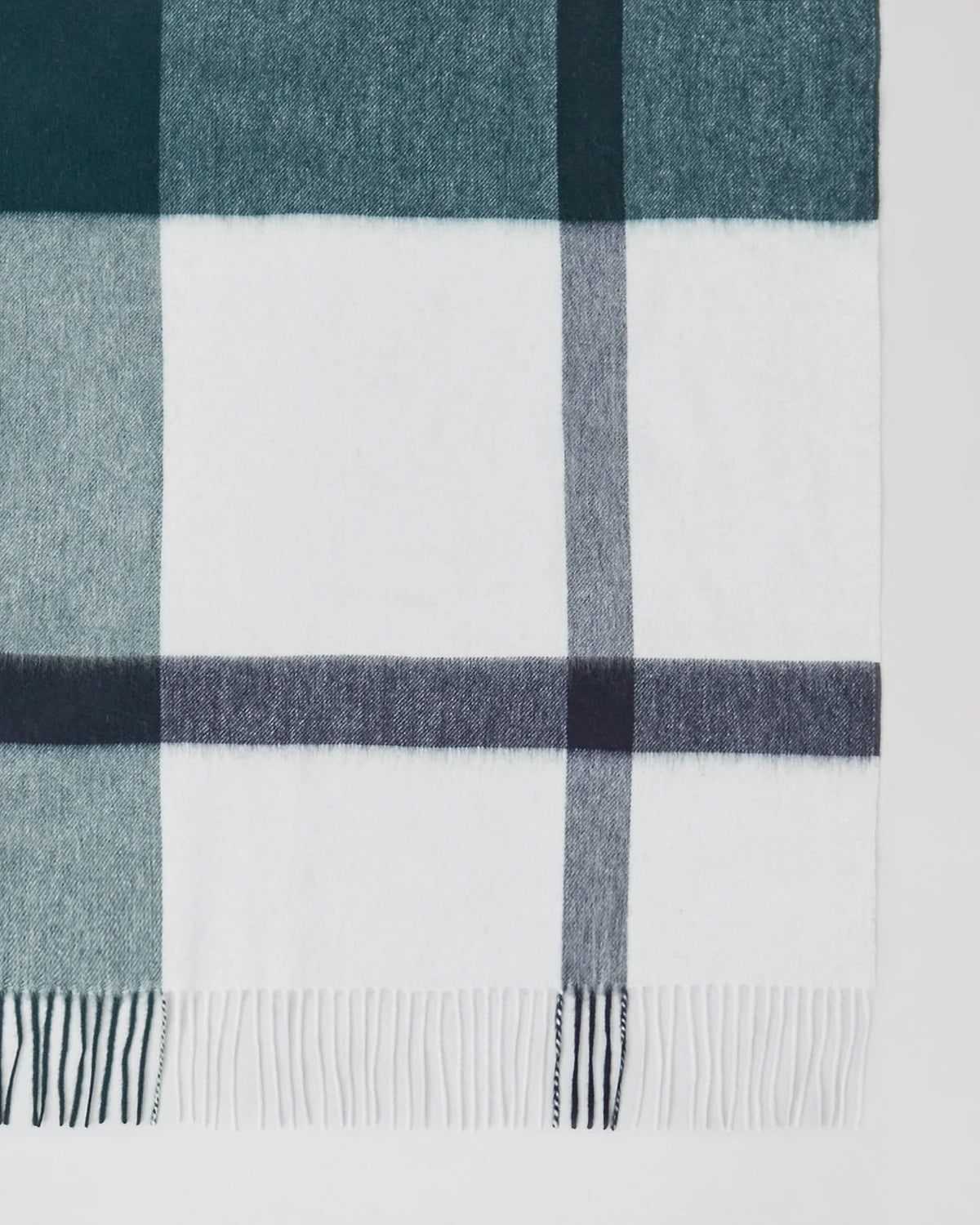 Large Check Scarf, Cream