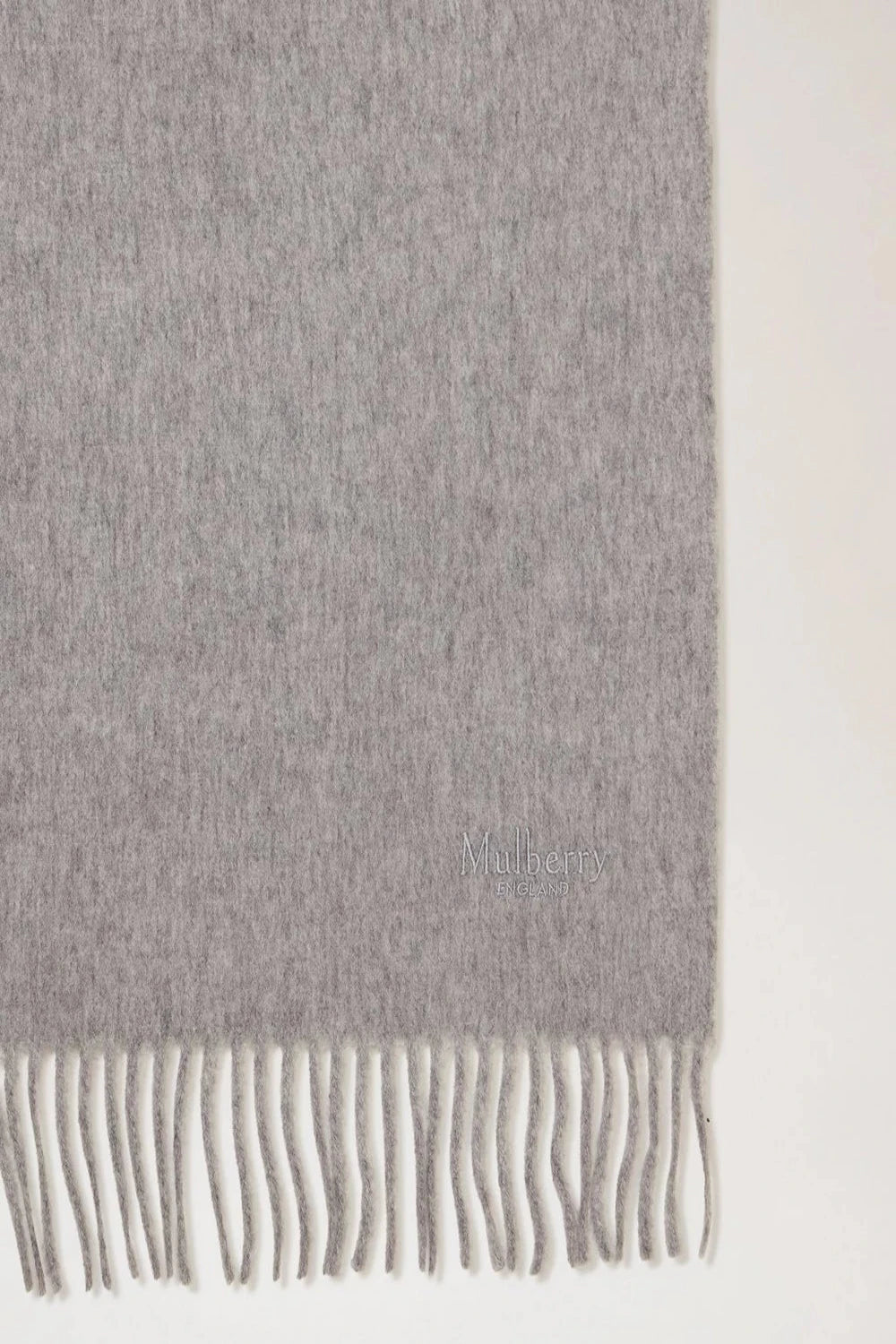Small Solid Merino Wool Scarf, Light Grey