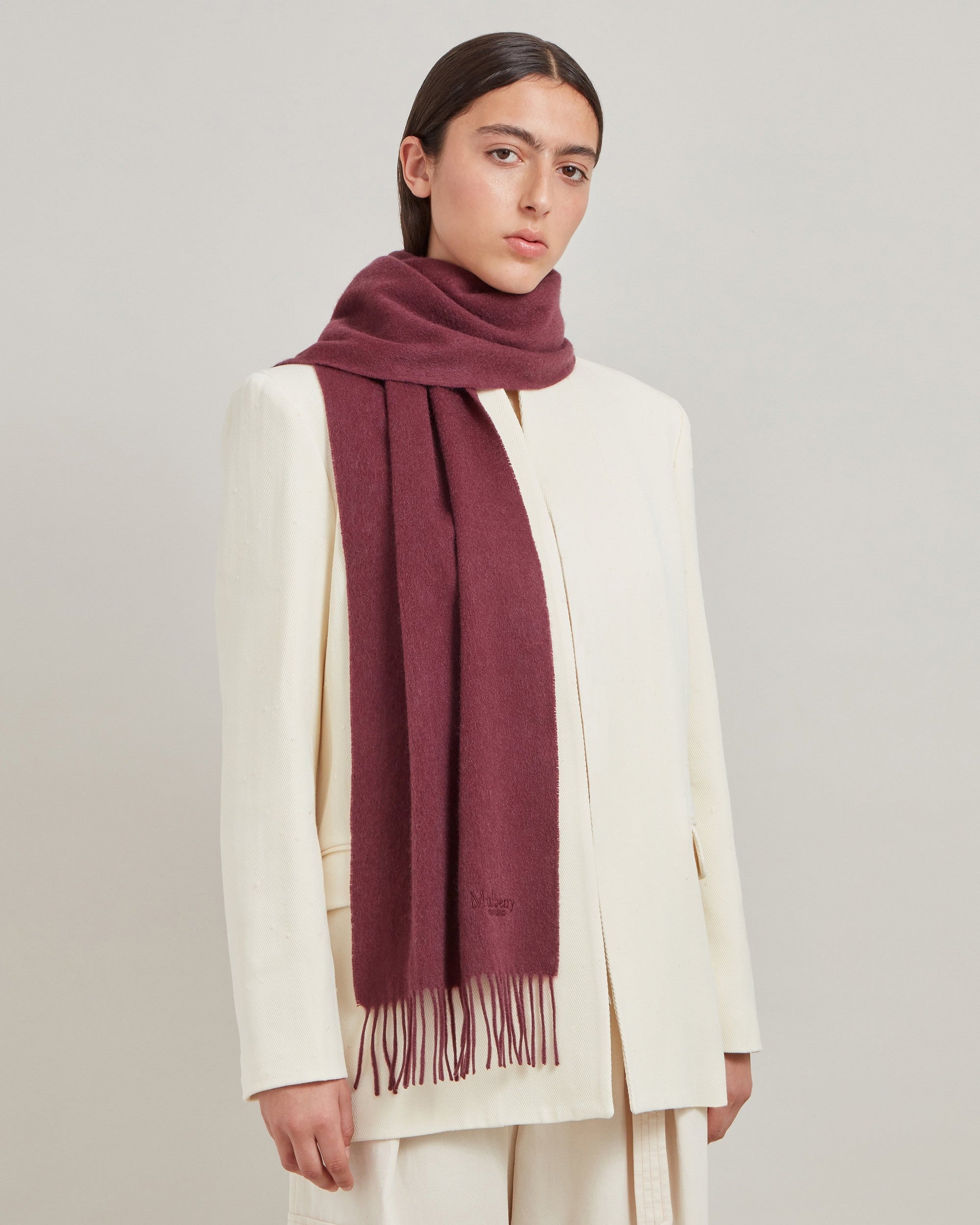 Cashmere Scarf, Black Cherry