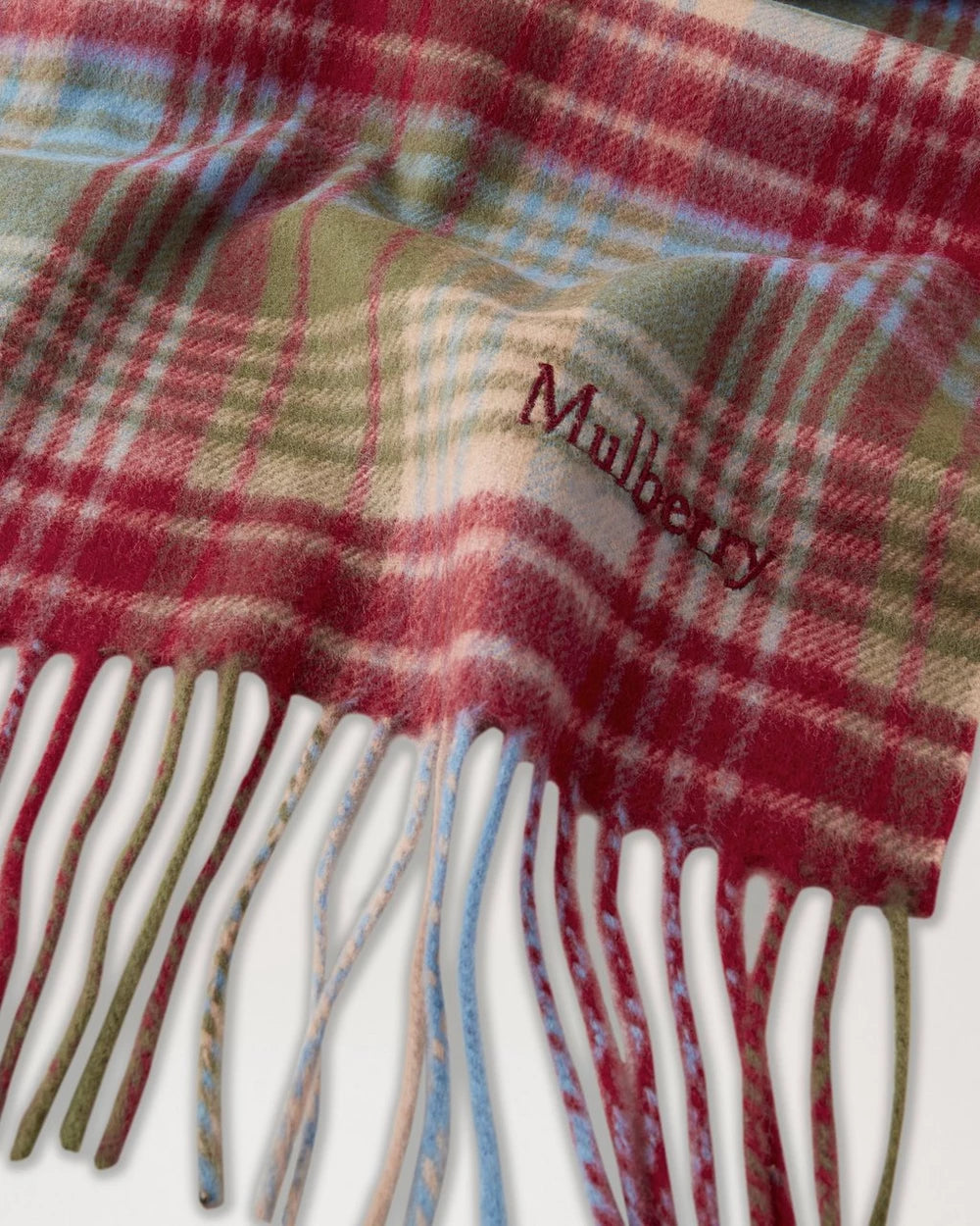 Heritage Check Scarf Moss / Sky Blue
