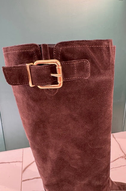 Long Suede Boot, Brown