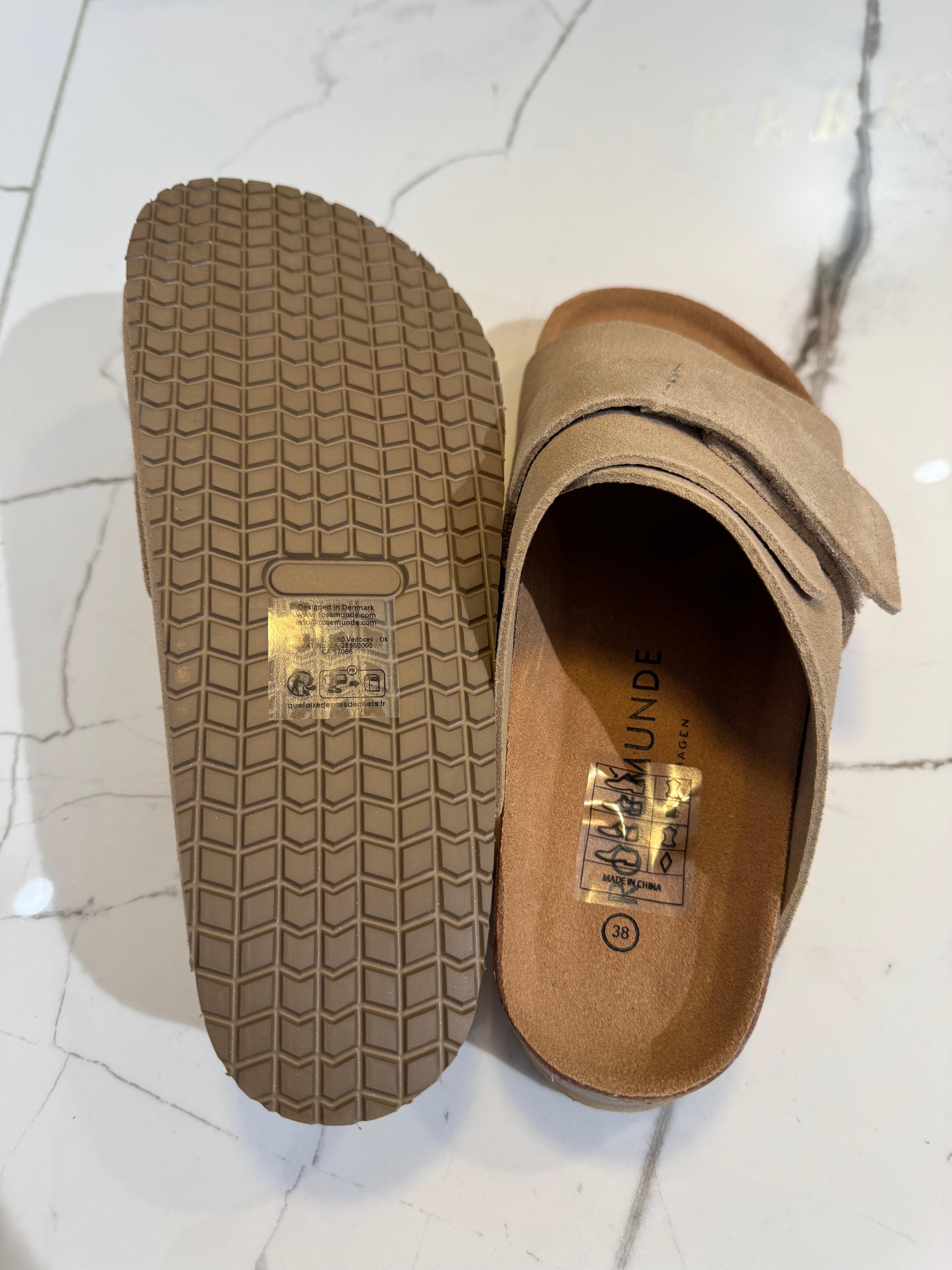 RHWColina Leather Suede Sandal, Taupe