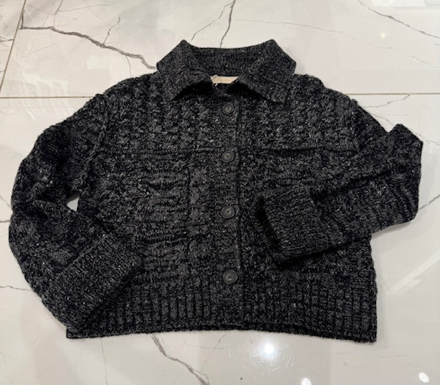 Skogsgrön kofta, Gris Chine / Gråmeleret