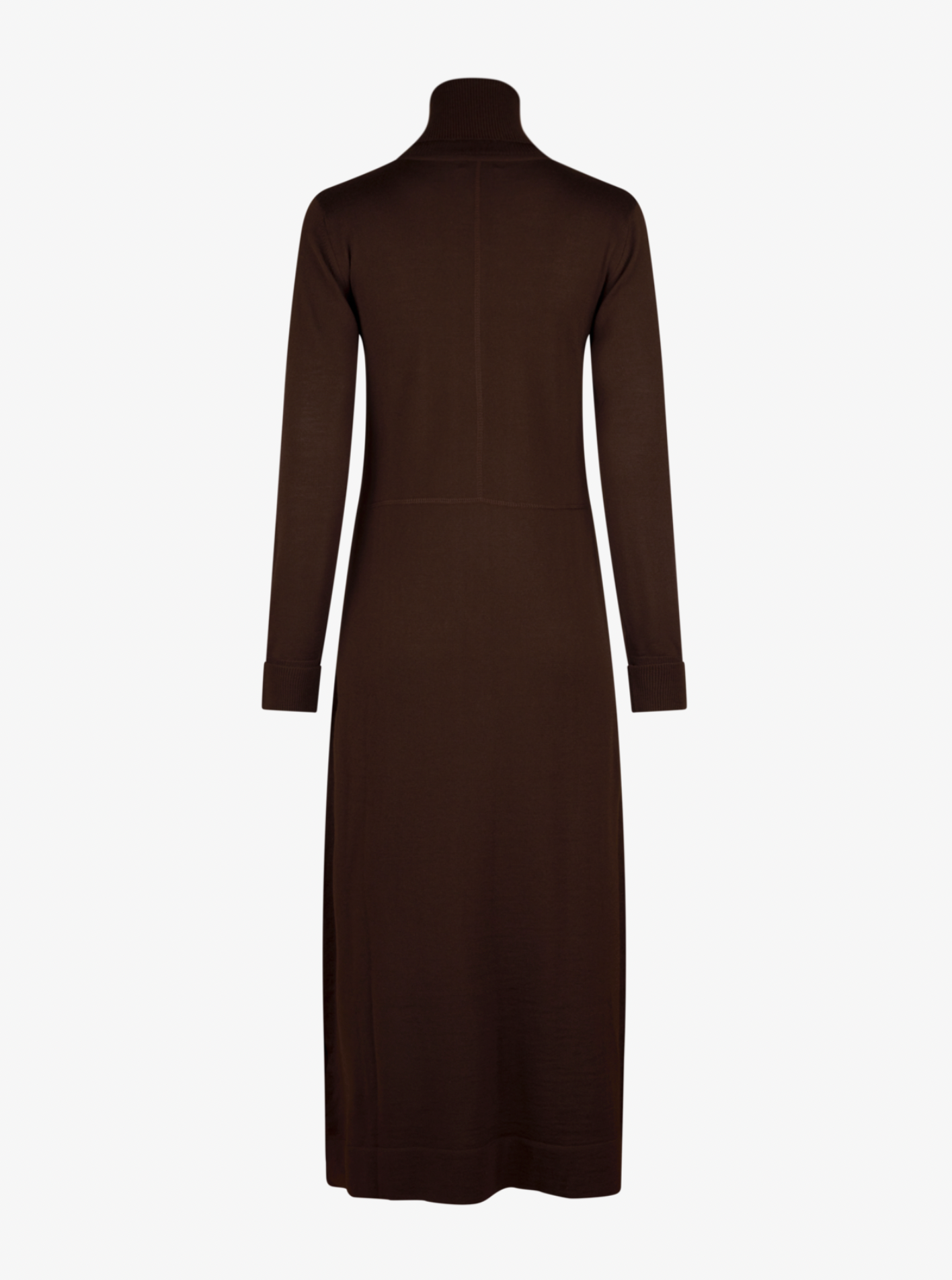 Ilse Stickad Merinoklänning, Mörkbrun