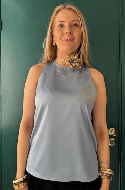Ärmlös topp, ljusblå