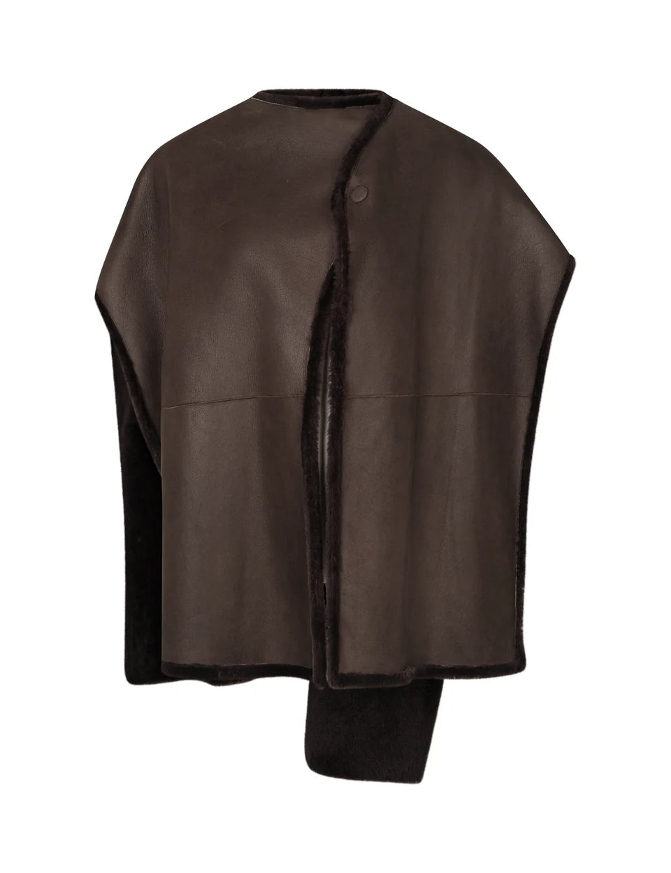 India Suede Cape, Dark Brown