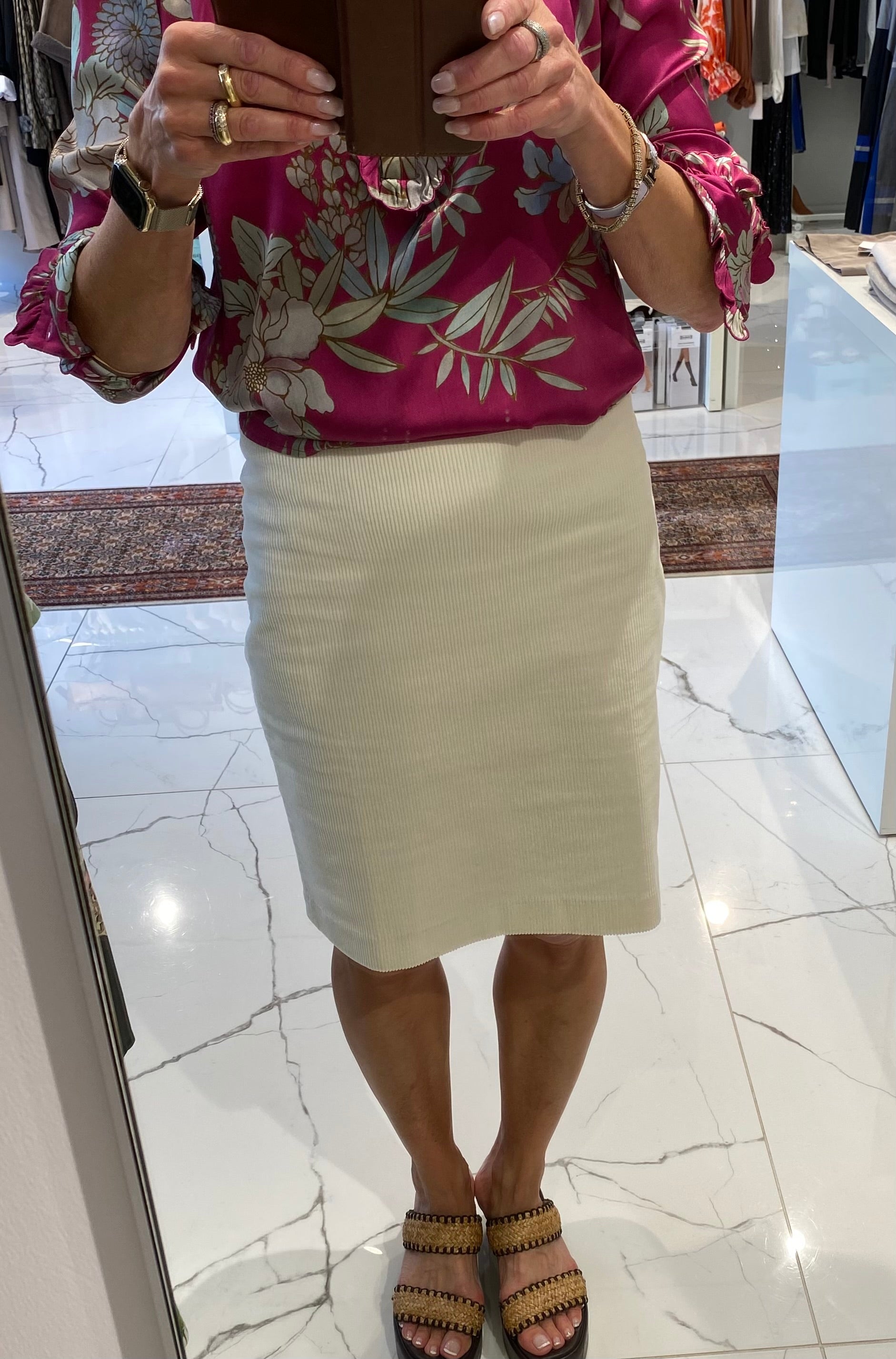 Isadora Kjol, kort, Offwhite