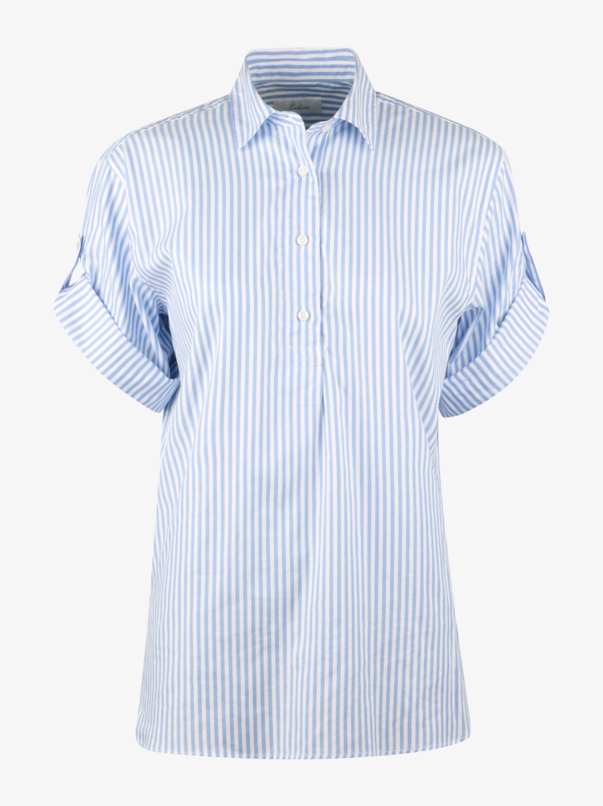 Jenna Randig Popover-skjorta, Ljusblå