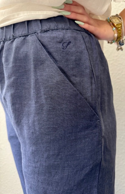 Jessie linnebyxor, marinblå