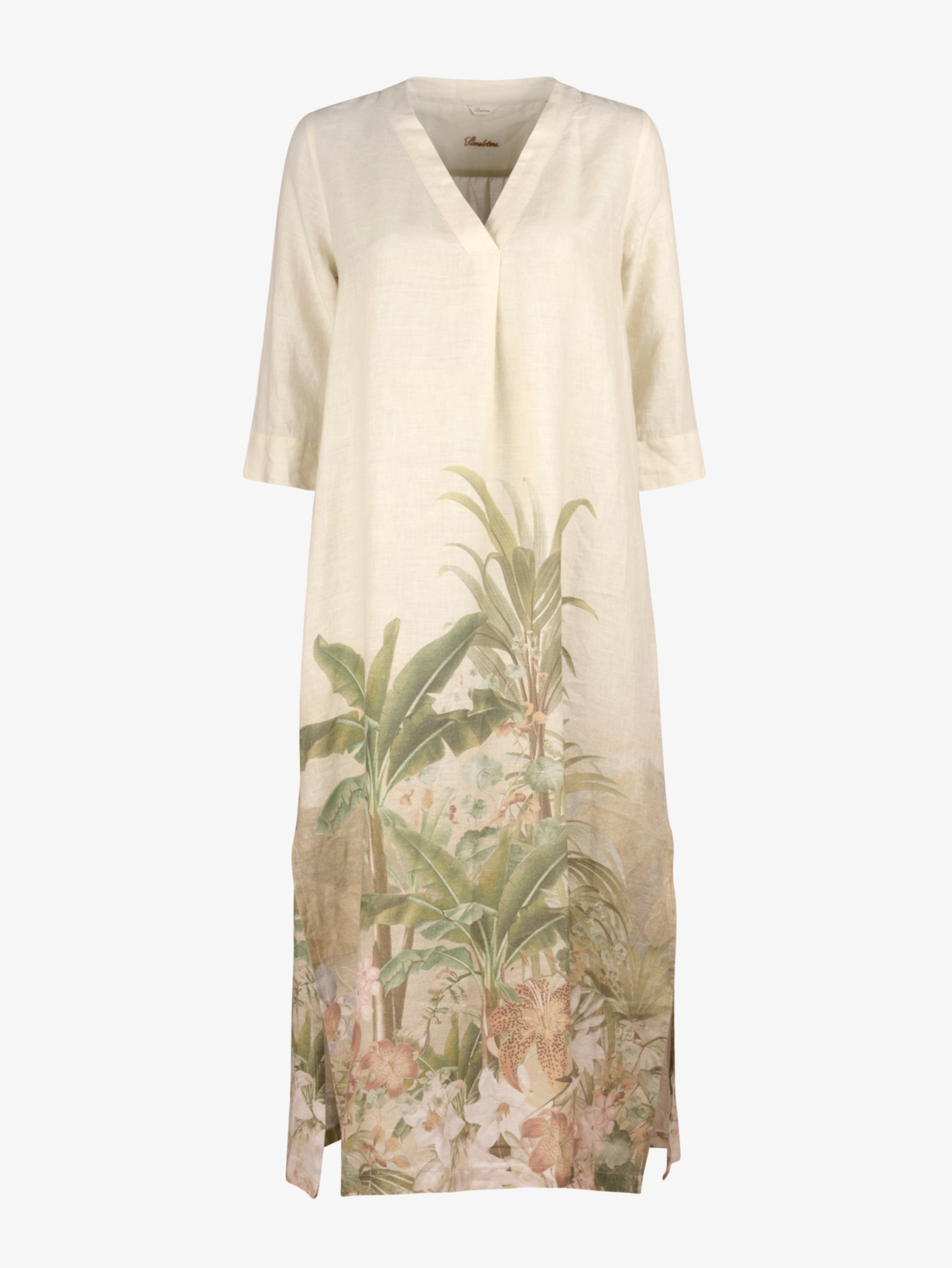 Julia Beige mönstrad klänning