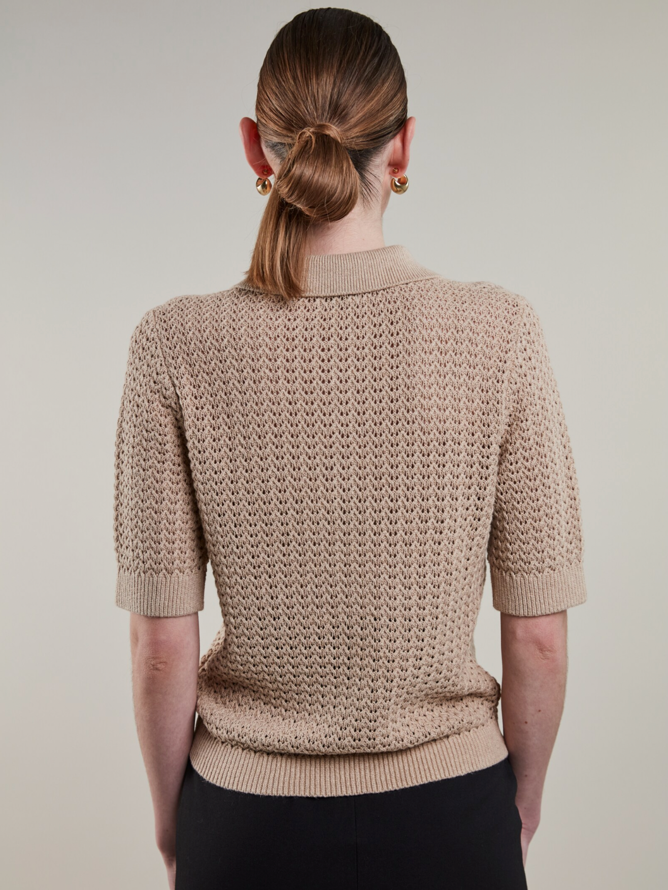 Julianne Stickad skjorta, Beige