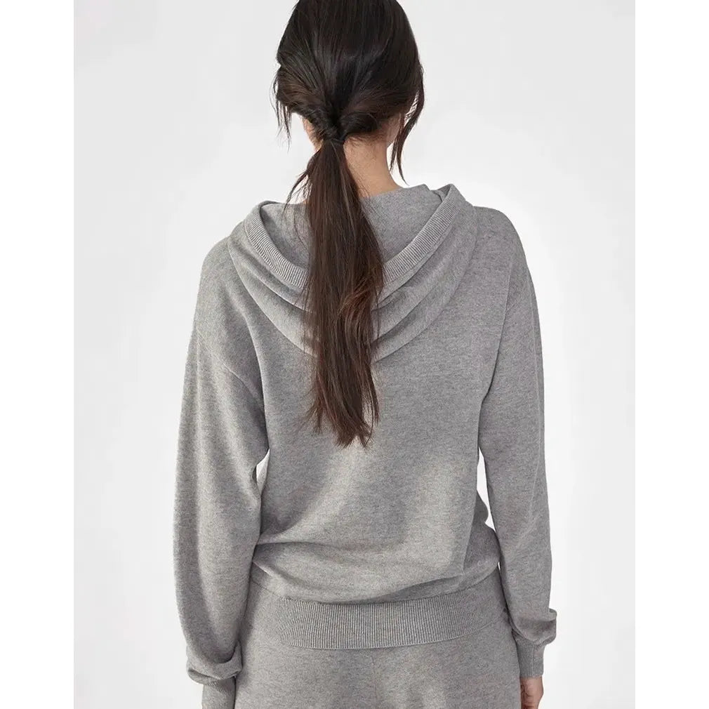 Kaiko Knit Hoodie, Grey / White Logo