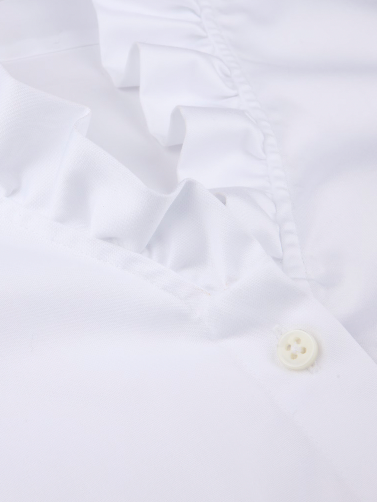 Katarina Blus Med Volanger, Vit