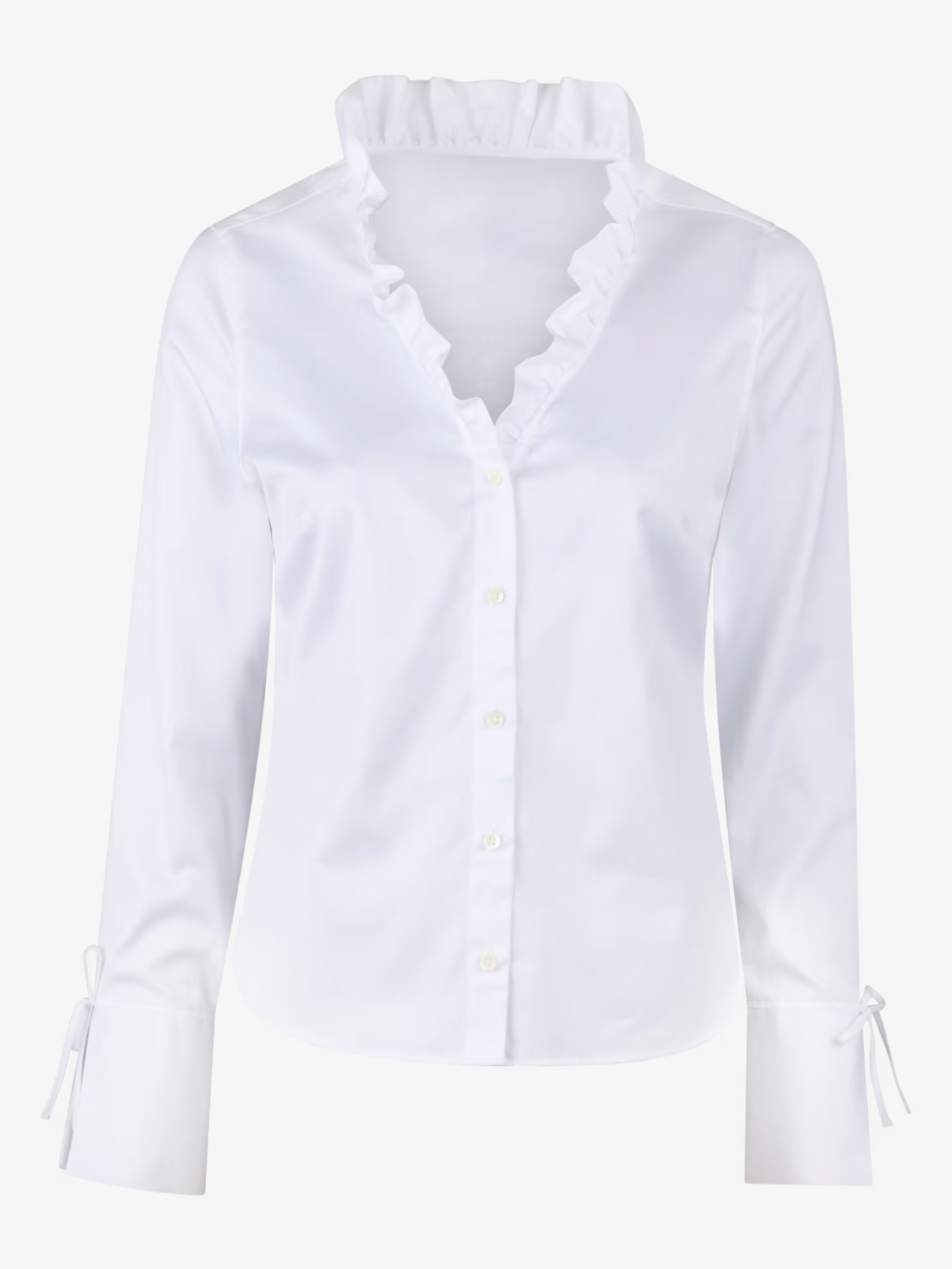 Katarina Blus Med Volanger, Vit