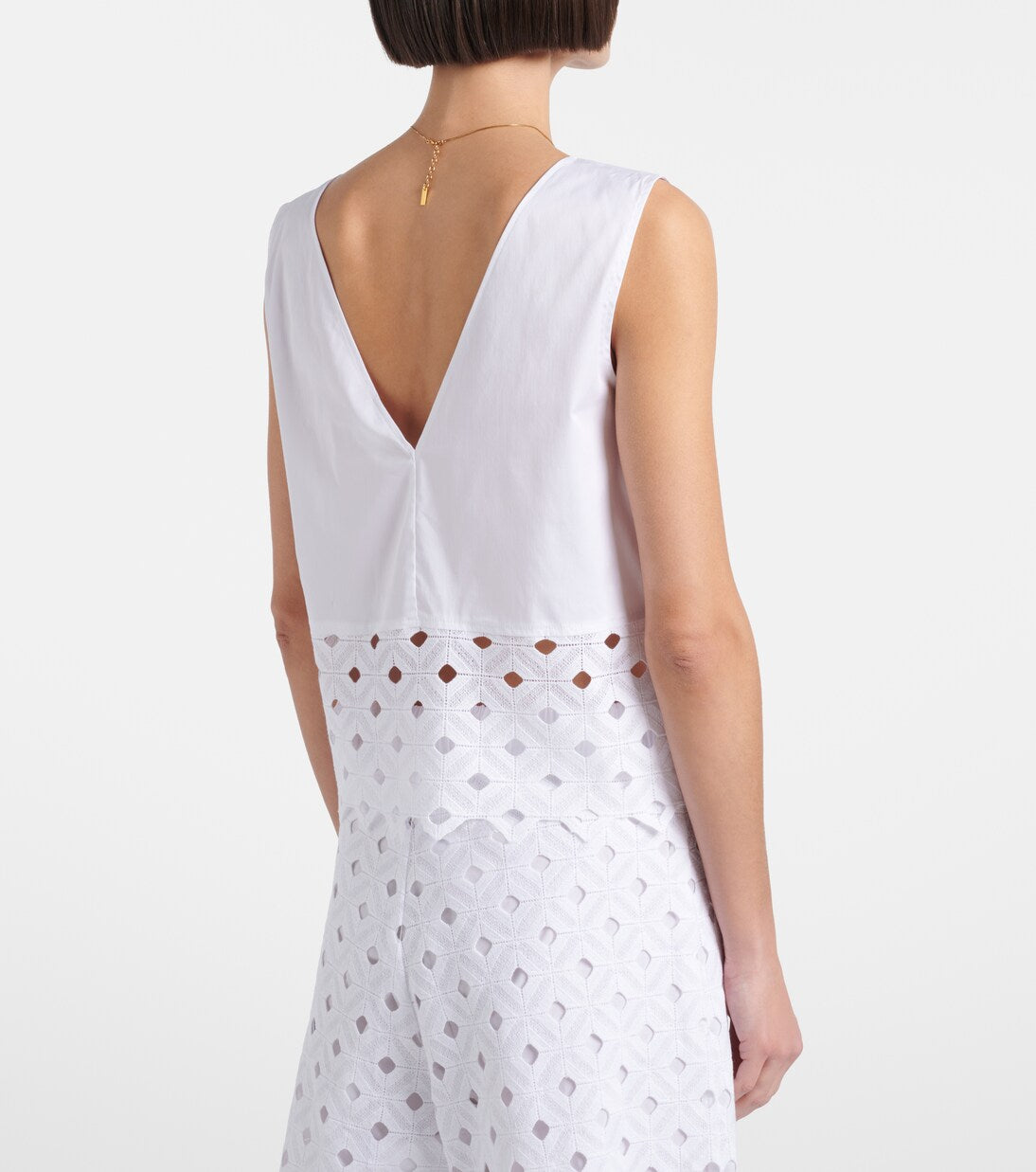 Maggio Embroidery Top, White
