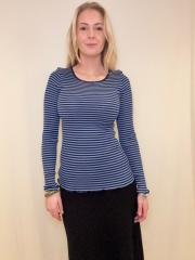 Camisole Ull Siden Ribb med ränder, Blå