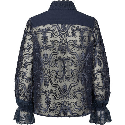 Kunglig blus, marinblå