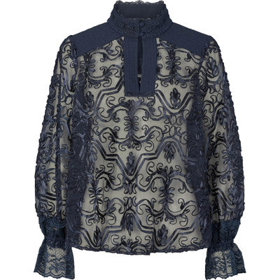 Kunglig blus, marinblå