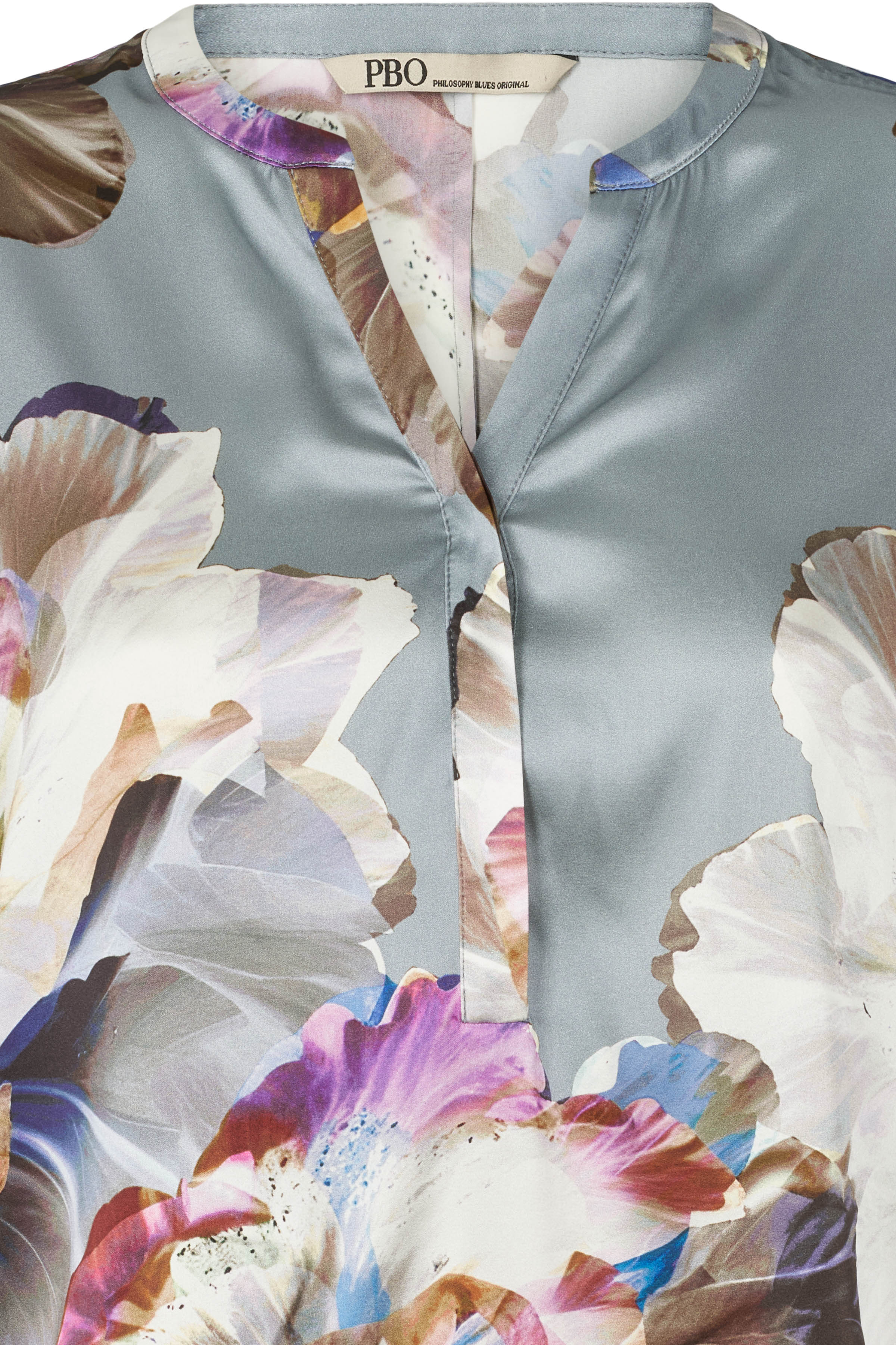 Bali Silk Blouse, Metal Grey