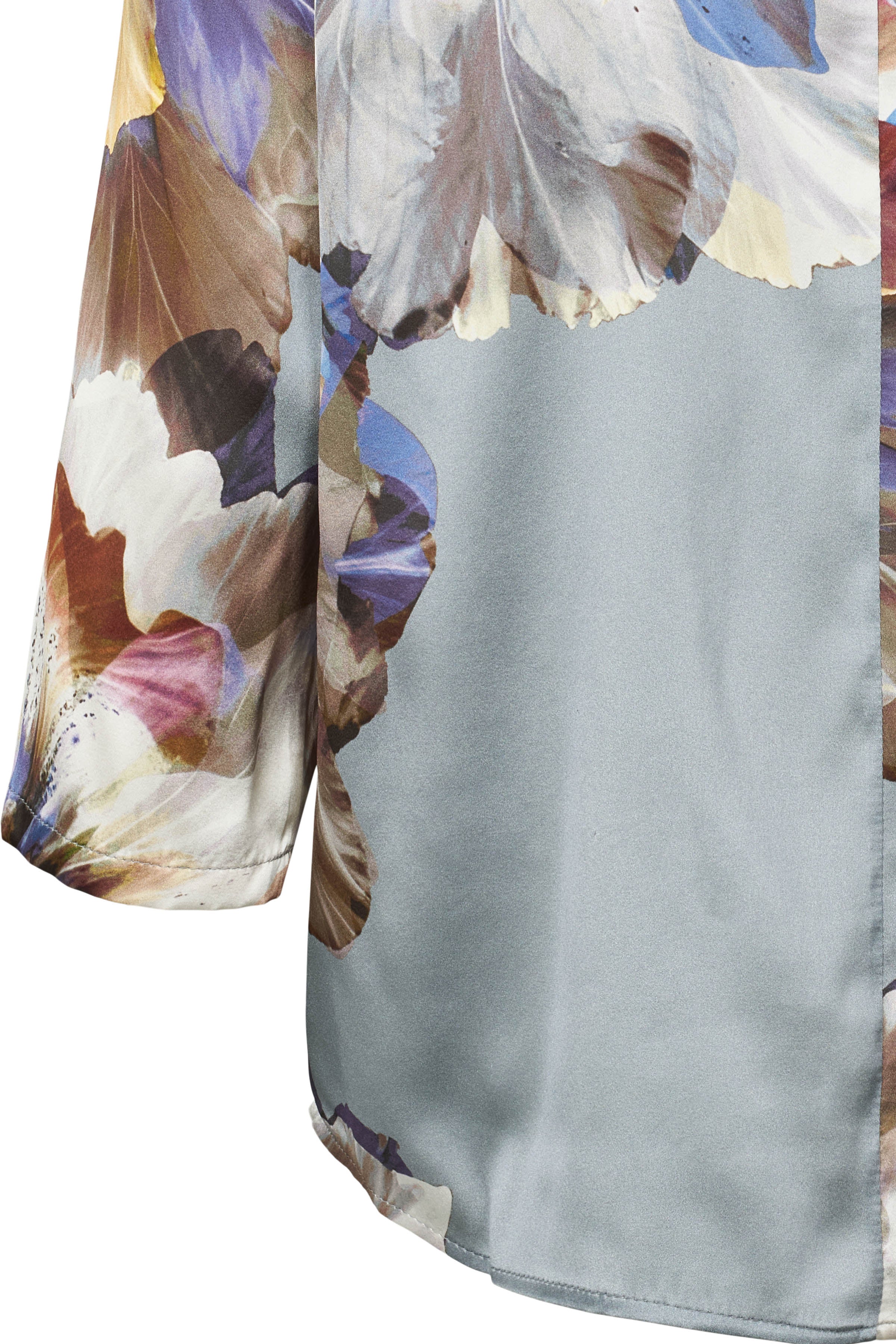 Bali Silk Blouse, Metal Grey