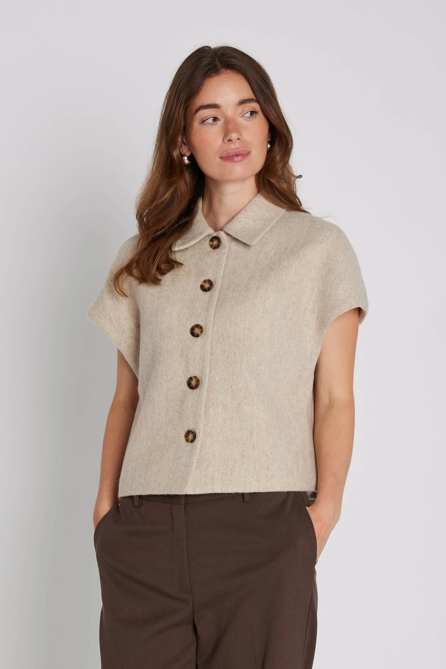 Tona Waist Coat, Light Sand