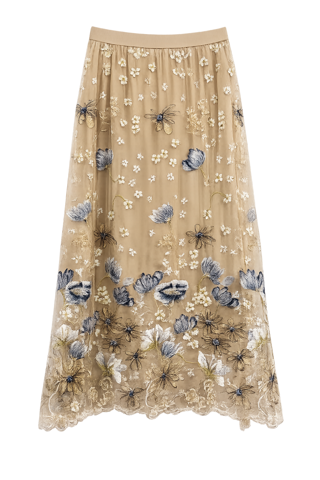 Venus Skirt, Flower Embroidery