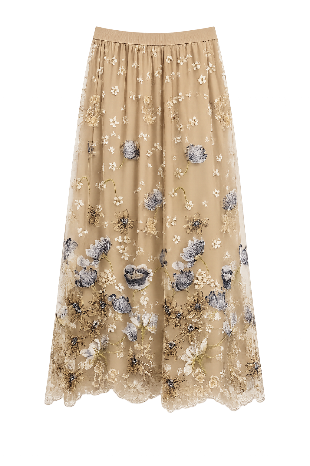 Venus Skirt, Flower Embroidery
