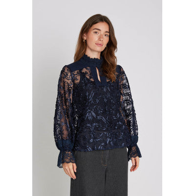 Kunglig blus, marinblå