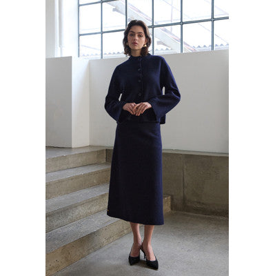 Mantra Meadow Stickad Kjol, Marinblå