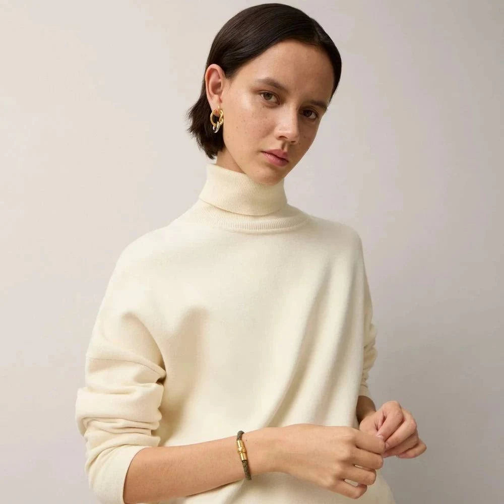 Iris Leather Bracelet, Cashmere Taupe