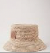Raffia Bucket Hat, Beige