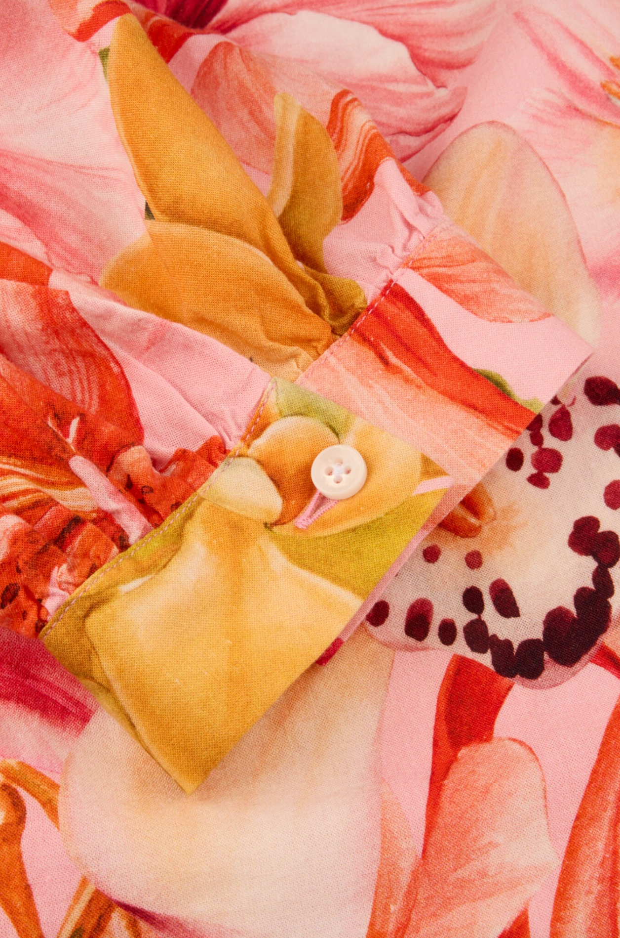 Carmen Blus, Blommigt Mönstrad Rosa/Orange