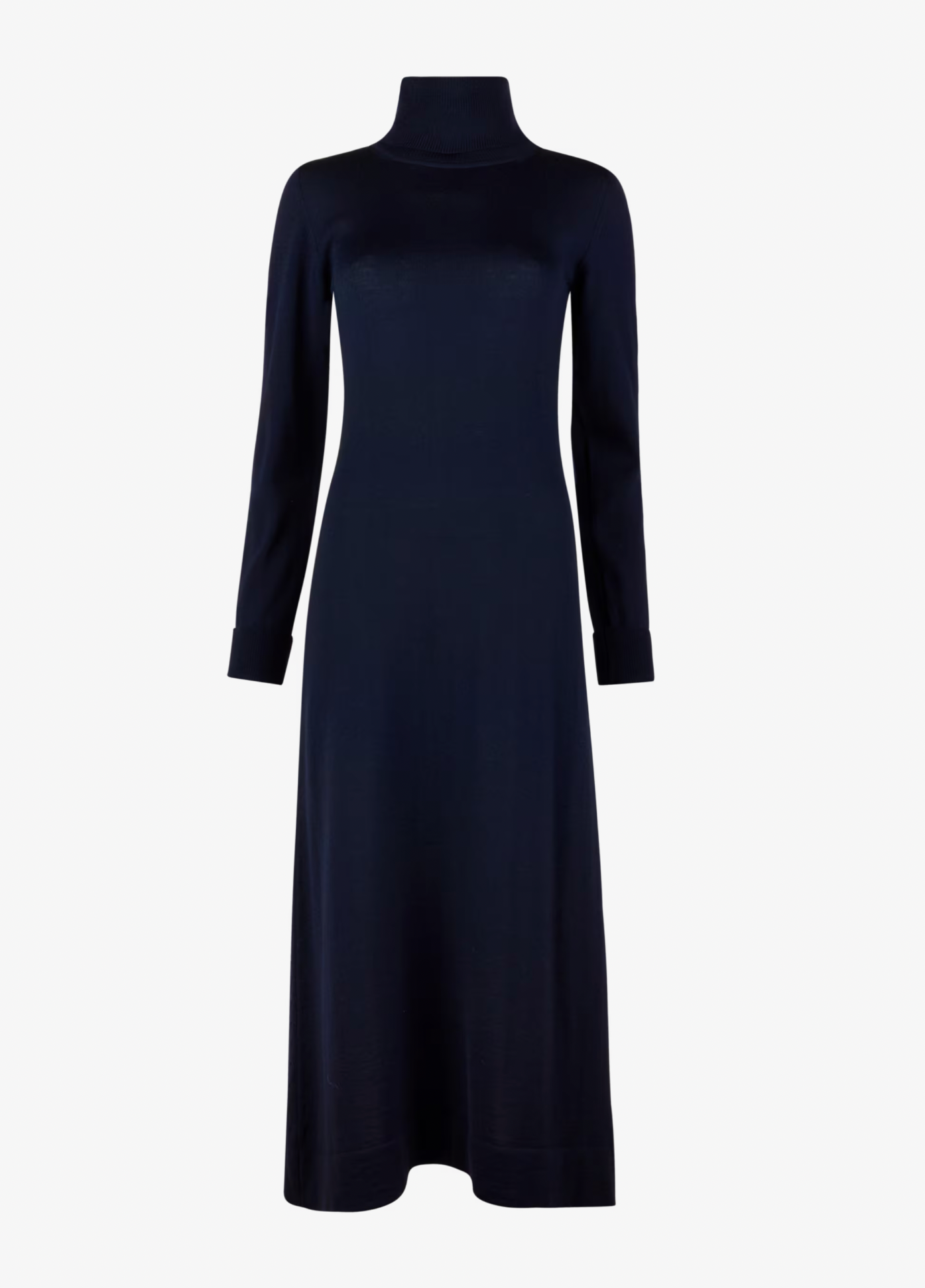 Ilse Stickad Merinoklänning, Marinblå