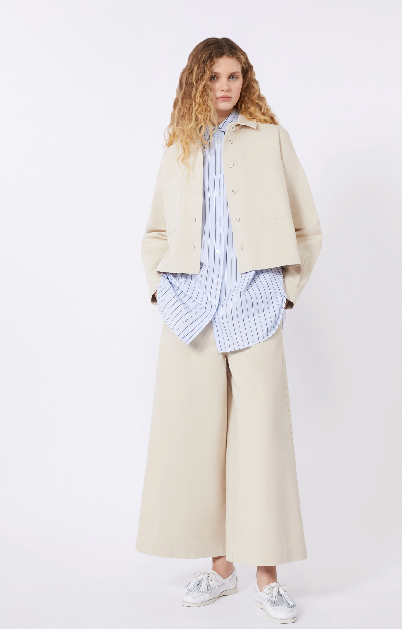 WKDRADENTE, Cotton drill shirt, Sand