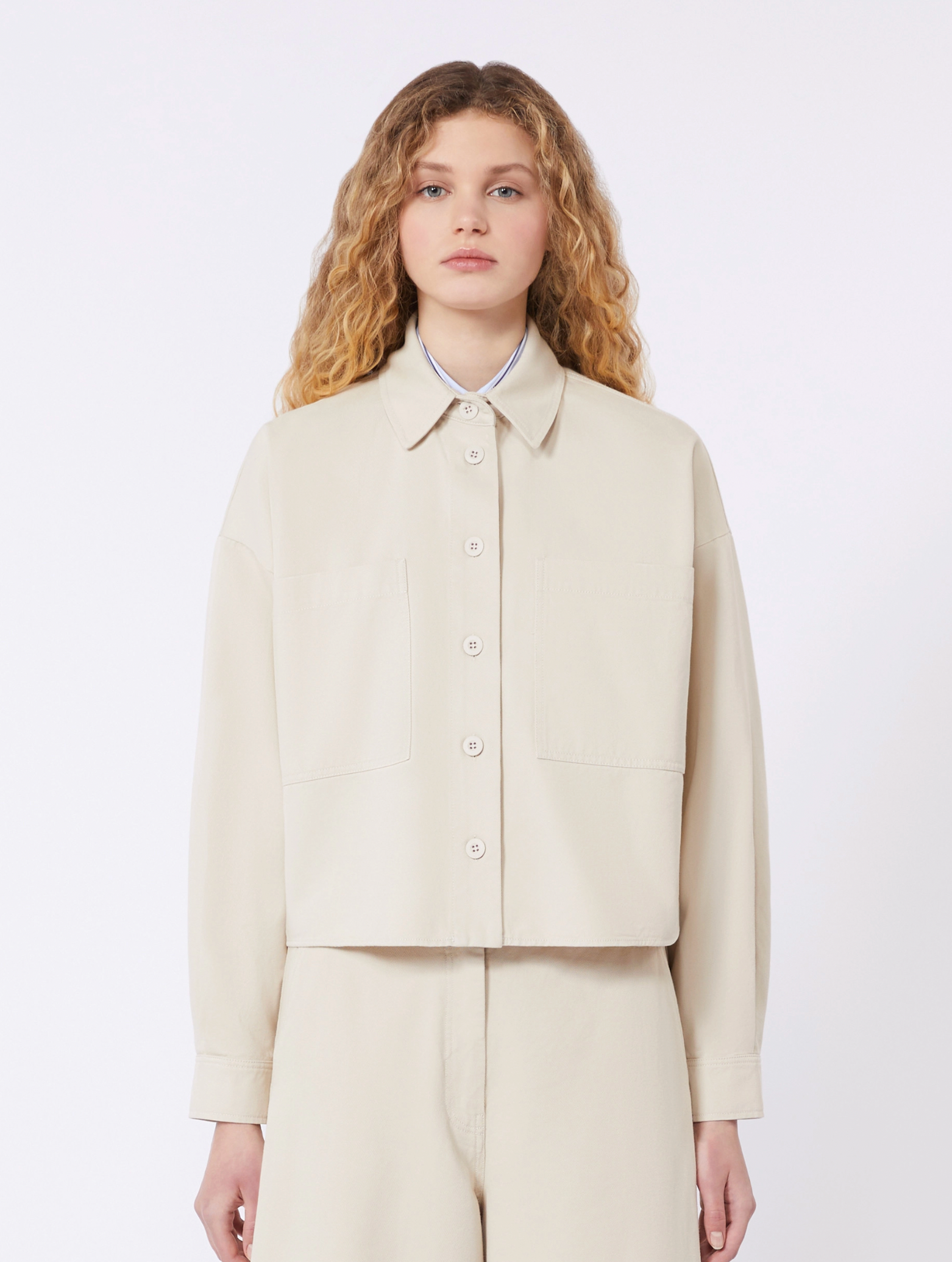 WKDRADENTE, Cotton drill shirt, Sand