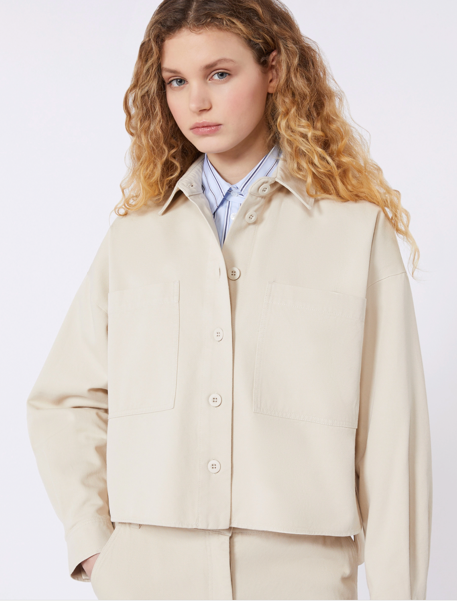 WKDRADENTE, Cotton drill shirt, Sand