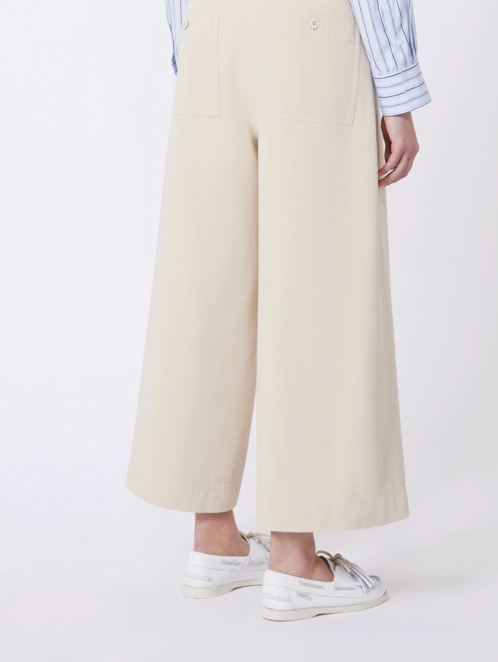 WKDARIETE - Cotton drill trousers - Sand