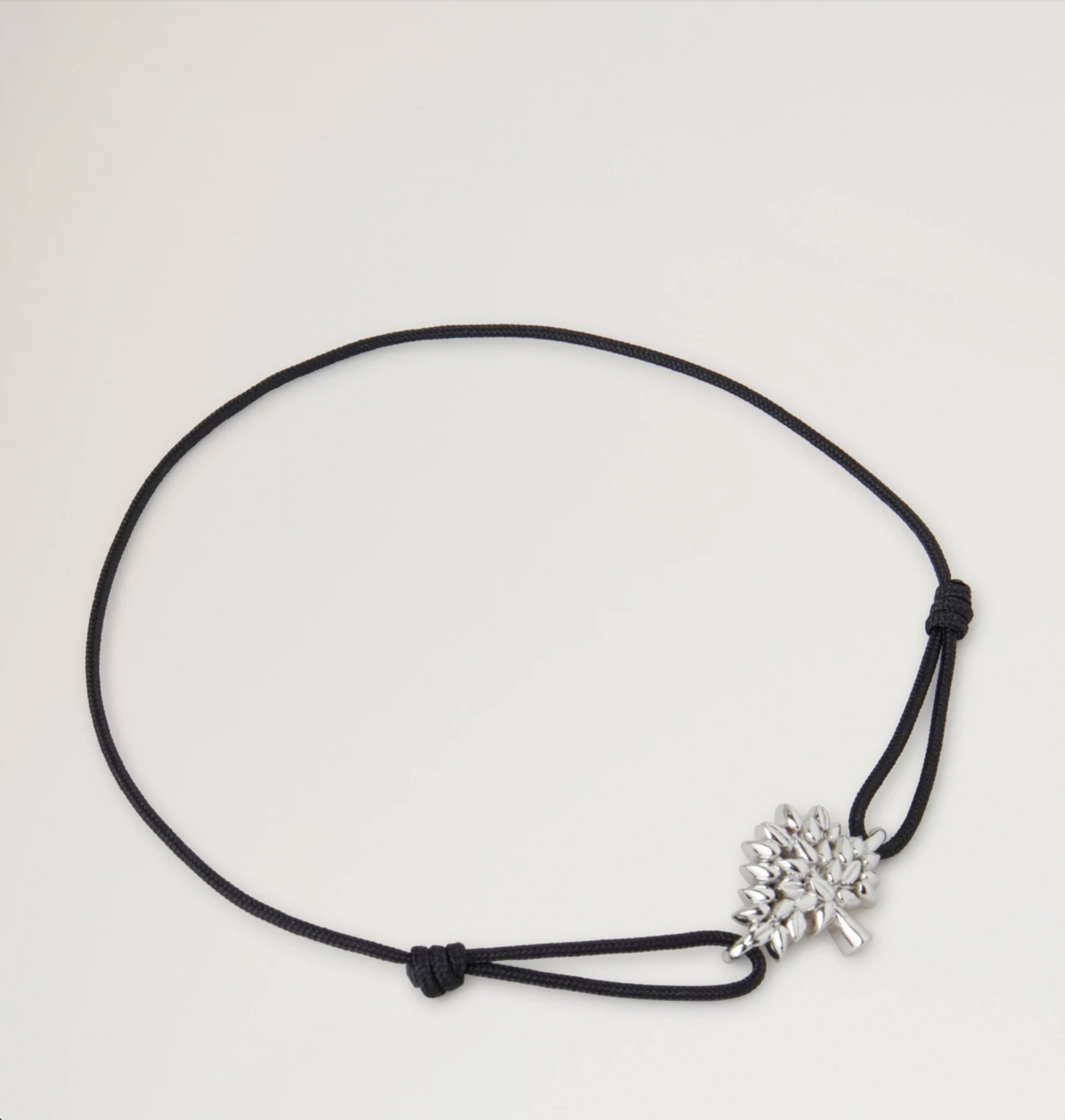Tree Cord Bracelet, Silver - Black