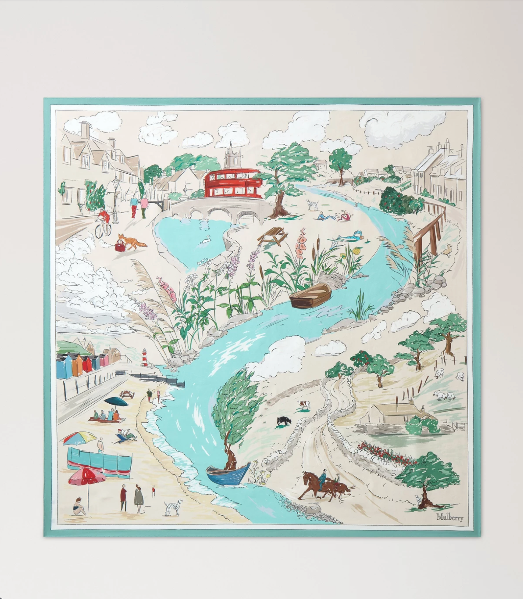 Large Square Scarf - Town & Country