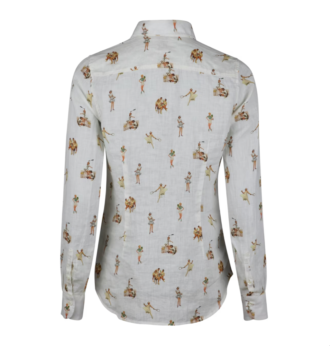 Siri linneskjorta, tryckt beigemönster