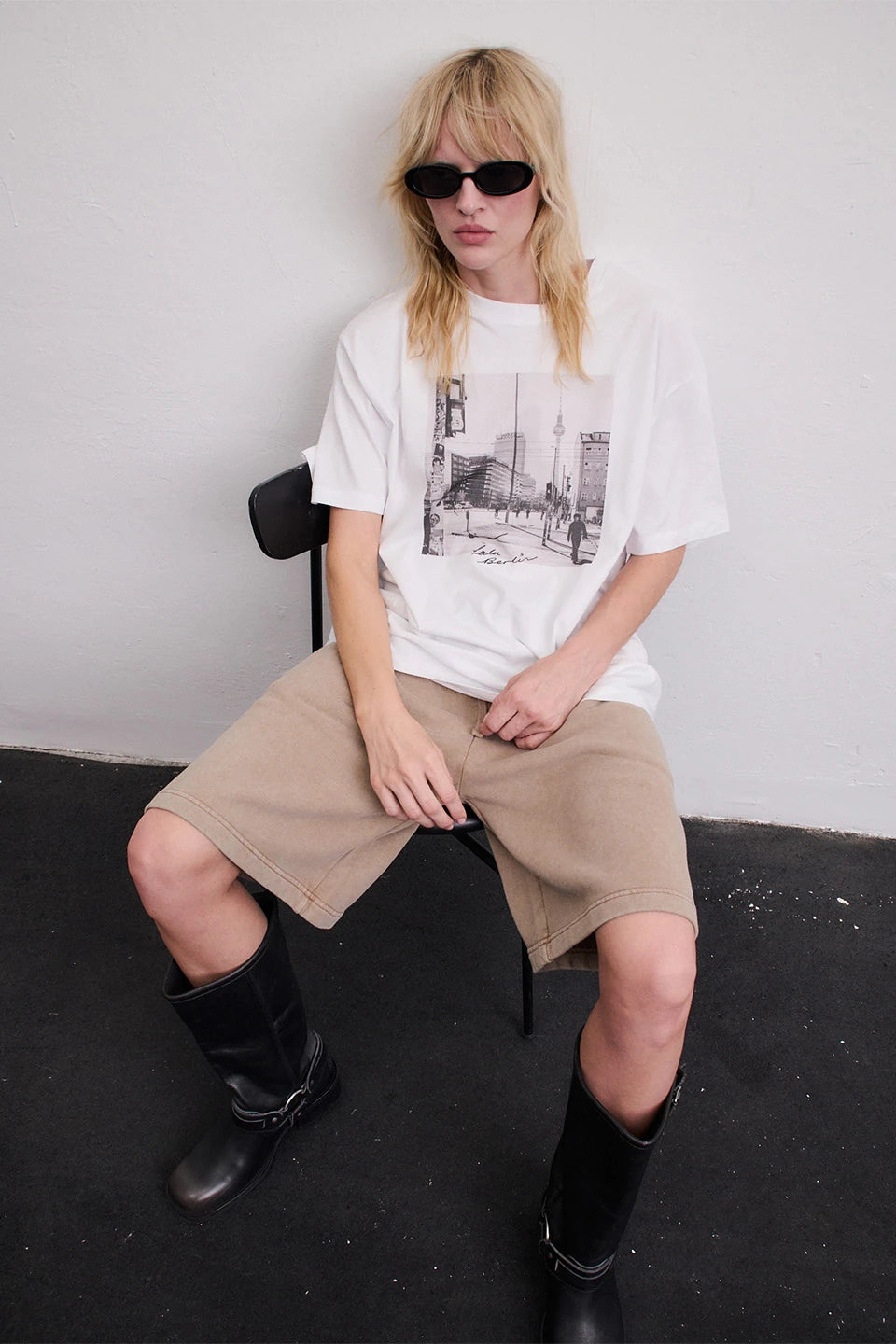 T-Shirt Berlin Cotton Photo Print, White