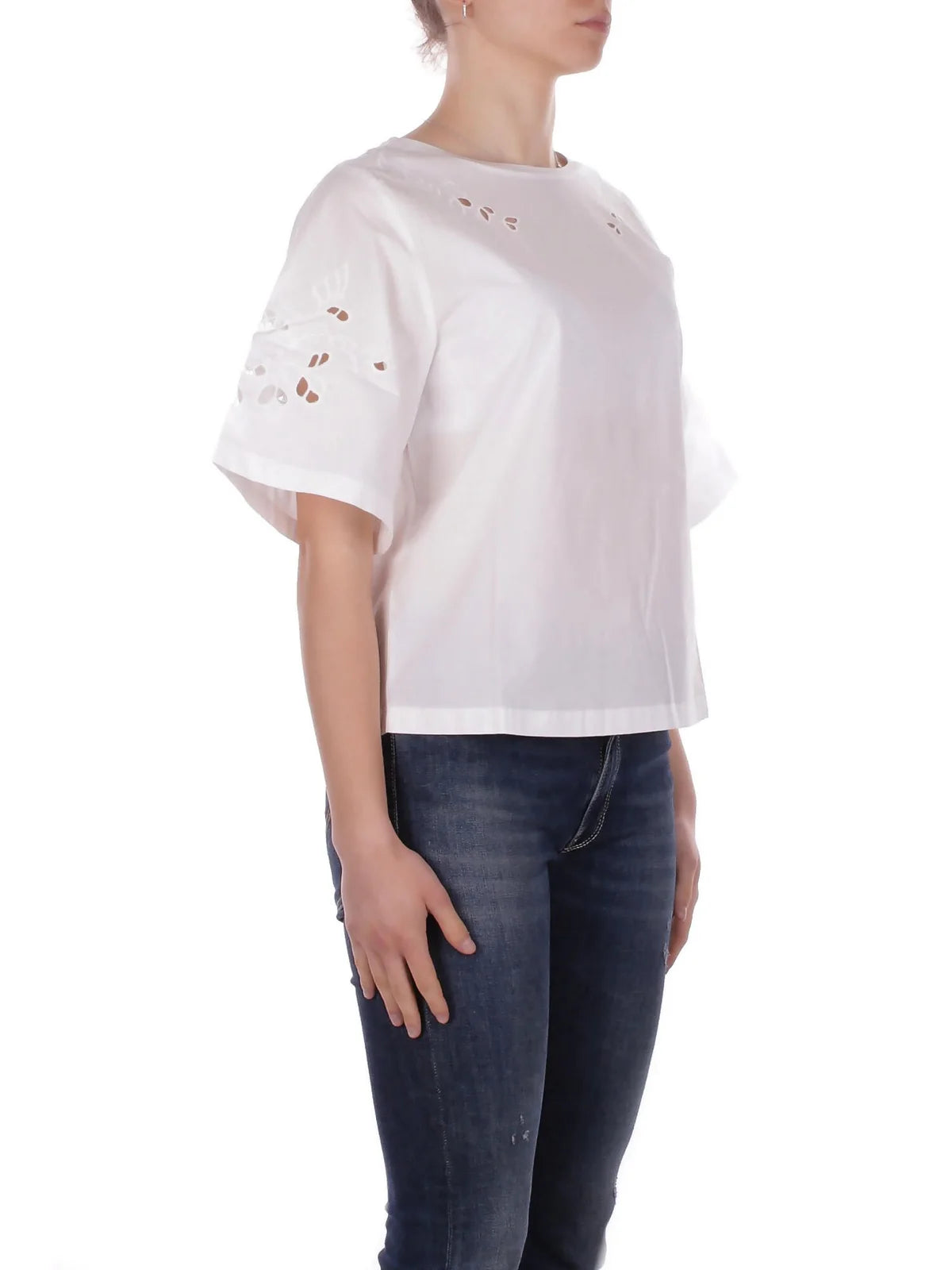 Targa Top With Embroidery, White