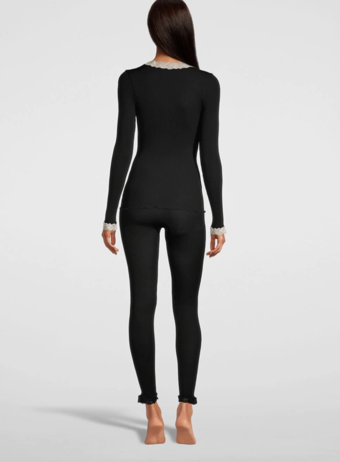 Tubular Leggings med spets 3419, svart
