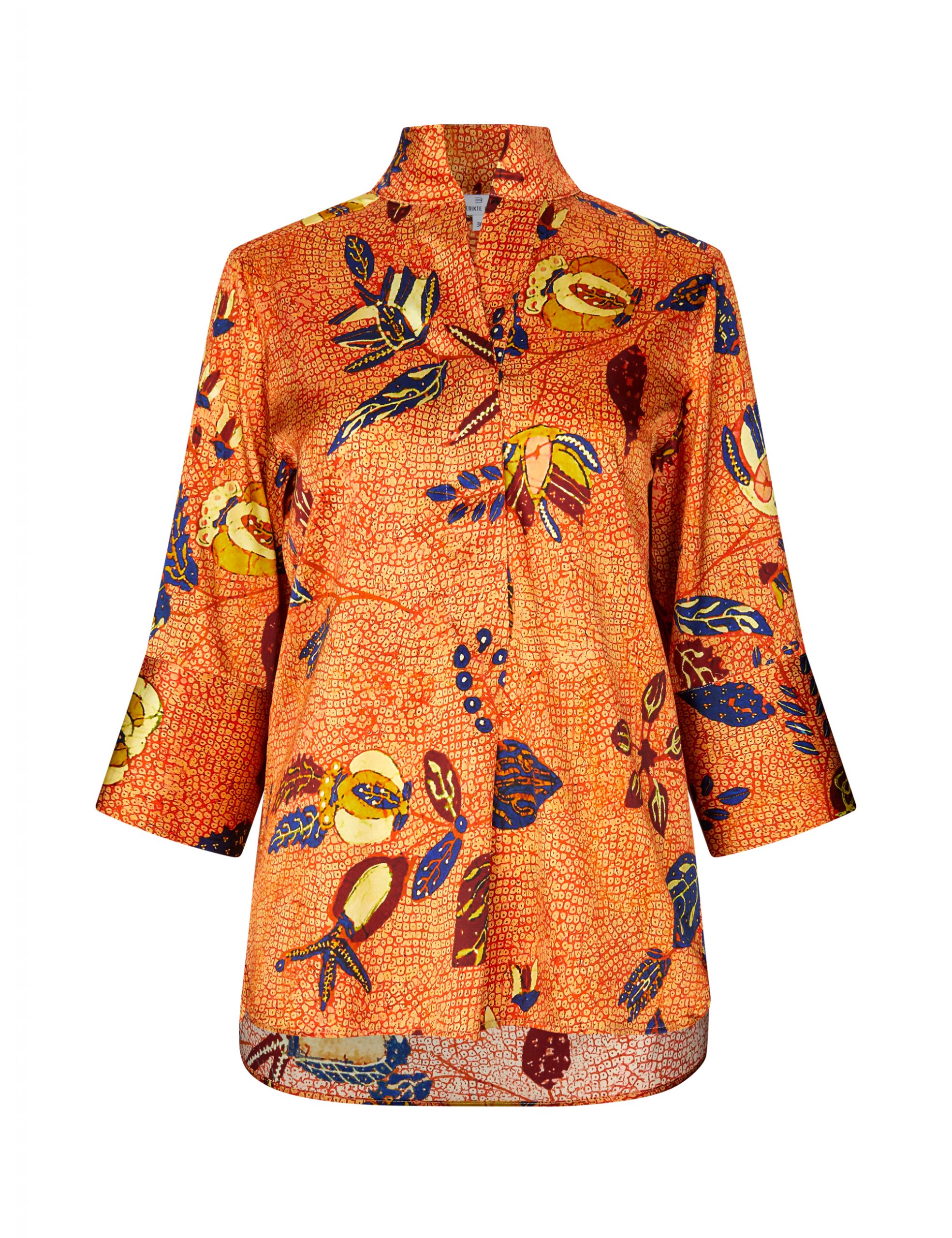 Valentina Silk Blus, tryckt orange
